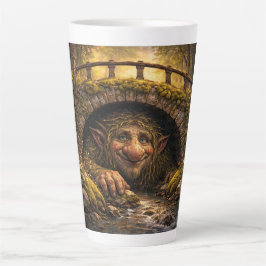 Caneca De Café Latte Norwegian Troll Hiding Under Bridge, Latte Mug