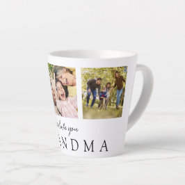 Caneca De Café Latte Nós Te Amo Vovó 3 Foto Personalizada Monograma