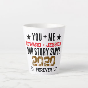 Caneca De Café Latte Nossa História Personalizada Você + Eu Relacioname