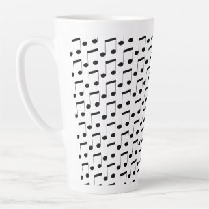 Caneca De Café Latte Notas Musicais,