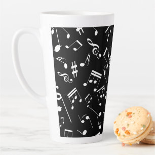 Caneca De Café Latte Notas Musicais 2