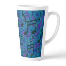 Notas Musicais Padrão Musical Azul Roxo
