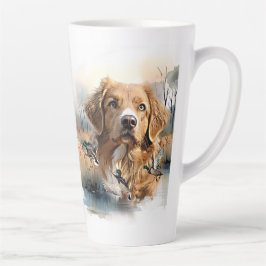 Caneca De Café Latte Nova Escócia Duck Tolling Retriever, Arte