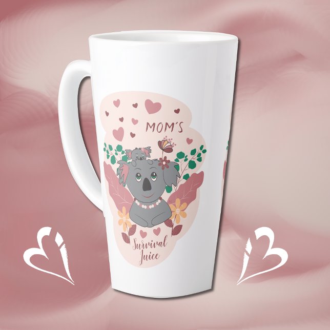 Caneca De Café Latte Nova Mãe Sobrevivência Juice Cute Koala Latte Mug (Criador carregado)