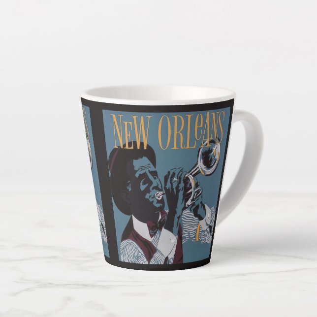 Caneca De Café Latte Nova Orleans (Ângulo direito)
