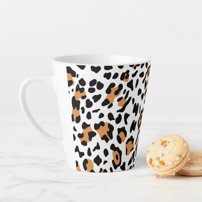 Caneca De Café Latte Nova Textura de Leopardo 5 (In Situ)