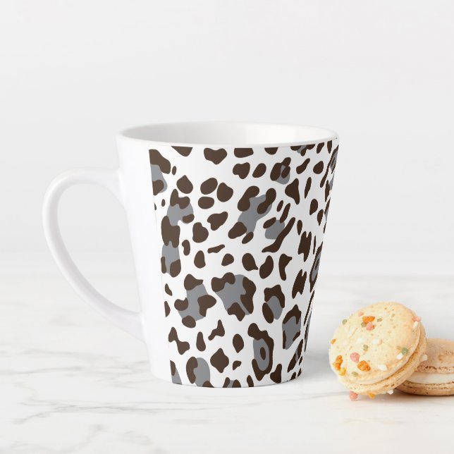 Caneca De Café Latte Nova Textura de Leopardo 7 (In Situ)