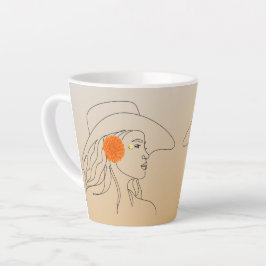 Caneca De Café Latte Novembro de Birthstone e Flor - Lindas Linhas