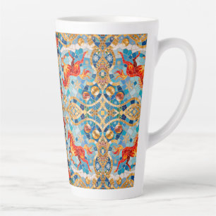 Caneca De Café Latte Novo Ano 2026 Padrão de Natal para Cavalos de Ferr