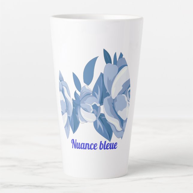 Caneca De Café Latte Nuance bleue (Frente)
