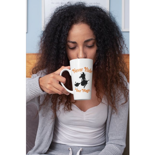 Caneca De Café Latte Nunca Esconda a tua Magia. (Criador carregado)