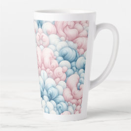 Caneca De Café Latte Nuvens de Algodão Doce