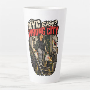 Caneca De Café Latte NYC Fácil Cidade Errada
