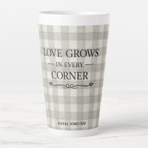 Caneca De Café Latte ⭐ O AMOR CRESCE EM CADA Canto -
