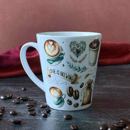 Caneca De Café Latte O amor é criar presentes de Chá de panela