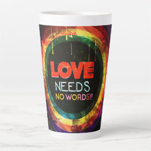 Caneca De Café Latte O Amor Não Precisa De Palavras Arte Digital
