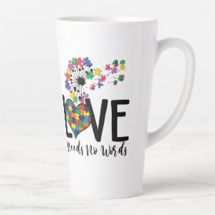 Caneca De Café Latte O Amor Não Precisa De Palavras Autismo Sensibiliz