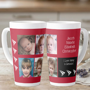 Caneca De Café Latte O amor negro vermelho é um vovô com fotos
