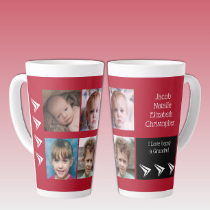 Caneca De Café Latte O amor negro vermelho é um vovô com fotos