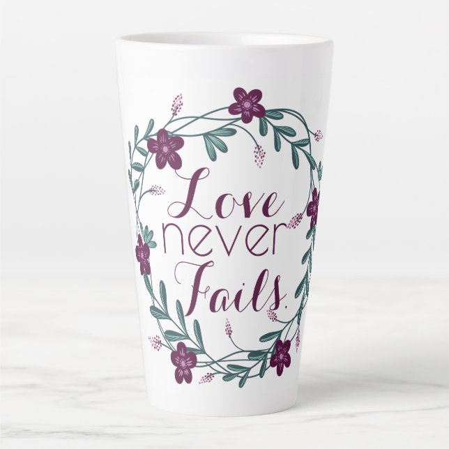 Caneca De Café Latte O Amor Nunca Falha Na Lata (Frente)