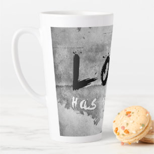 Caneca De Café Latte O amor SlipperyJoe não tem cor raça tom de pele li
