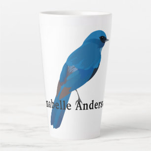 Caneca De Café Latte O Bluebird da felicidade personaliza