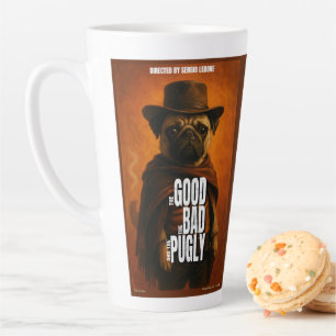 Caneca De Café Latte O Bom o Mau & o Pugly Paródia de Filme
