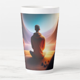 Caneca De Café Latte O Buda Cósmico Café com Meditação e Atenção Plen