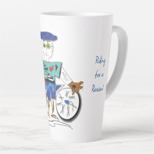 Caneca De Café Latte "O Ciclista" - Andando por um motivo Latte Mug