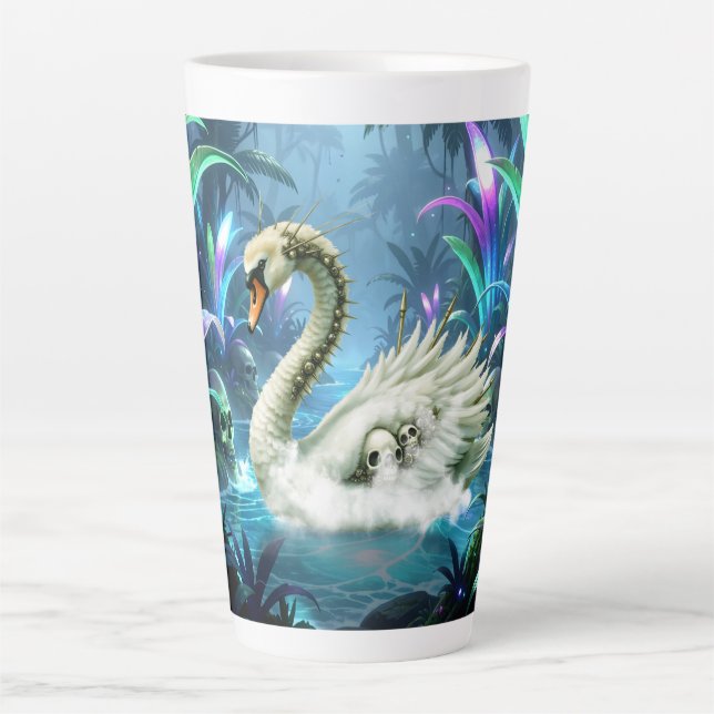 Caneca De Café Latte O Cisne das Águas Esquecidas.  (Frente)