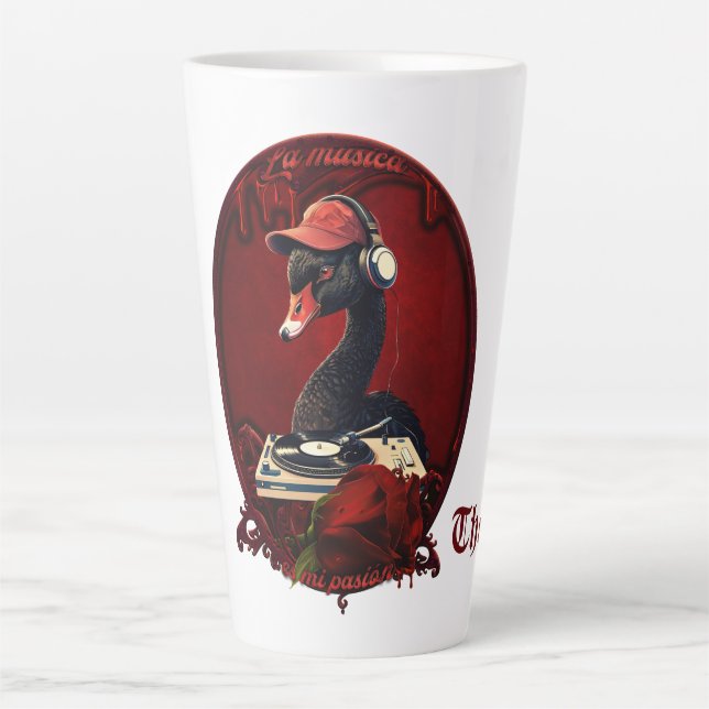 Caneca De Café Latte O cisne negro, simbolizando a criatividade (Frente)