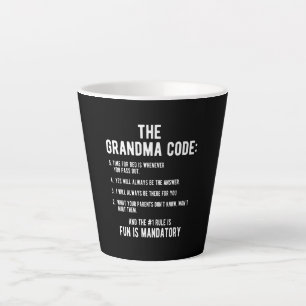 Caneca De Café Latte O Código da Avó Diversão É Obrigatório