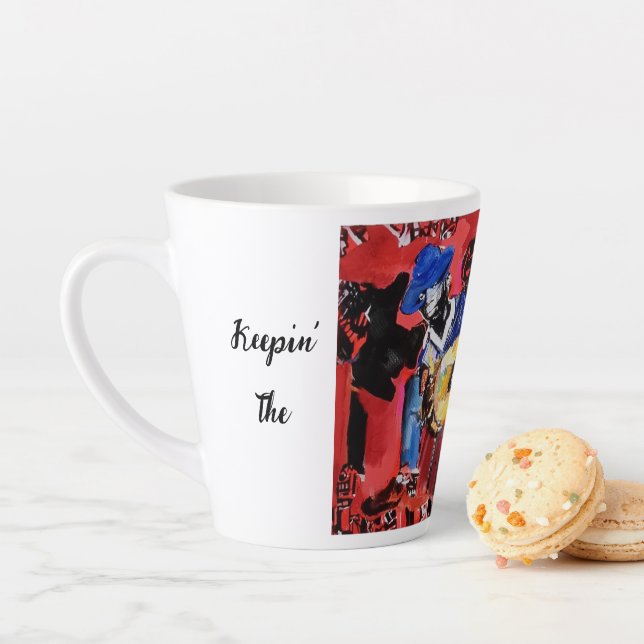 Caneca De Café Latte O Coletor Mantém A Lâmpada Viva Da Lata (In Situ)