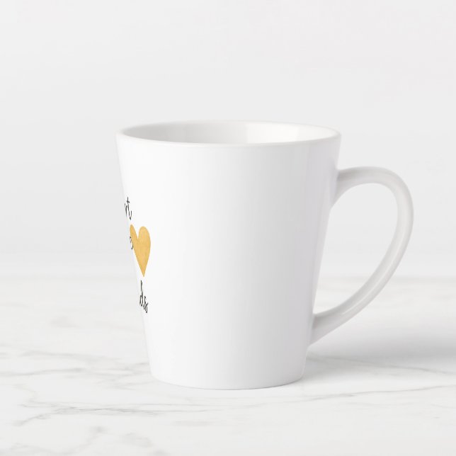 Caneca De Café Latte O coração do ensino (Direita)