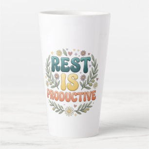Caneca De Café Latte O descanso é produtivo Inspiração de autocuidado