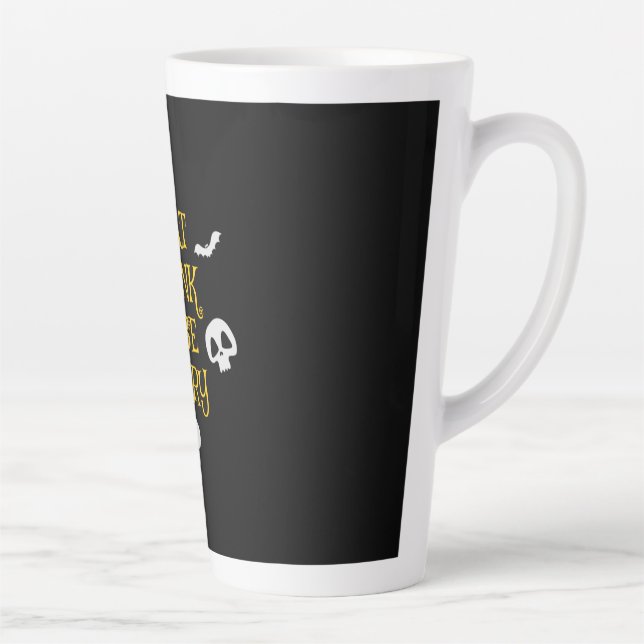 Caneca De Café Latte O Dia das Bruxas Come Bebida e Assusta O Aniversár (Direita)