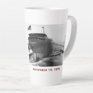 Caneca De Café Latte O Edmund Fitzgerald com Nomes da Tripulação