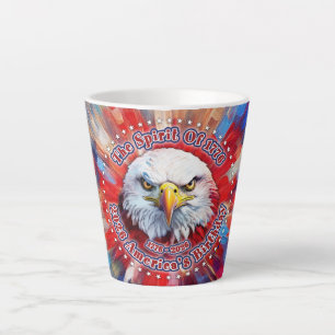 Caneca De Café Latte O Espírito De 1776, 2026 Águia Vermelha de Fogo da