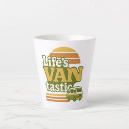 Caneca De Café Latte O gráfico retro dos anos 70 da VANtástica vida