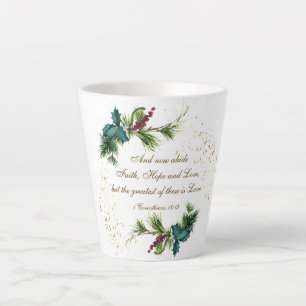Caneca De Café Latte O Grande é a Bíblia de Amor no Natal Evergreen