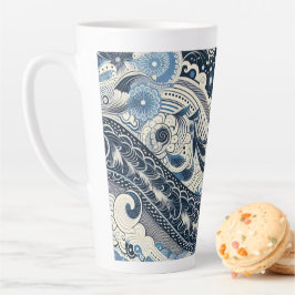 Caneca De Café Latte O Home Studio Indigo Bloom