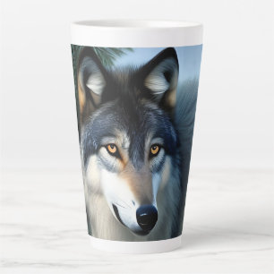 Caneca De Café Latte O Lobo Árctico, Latte Mug