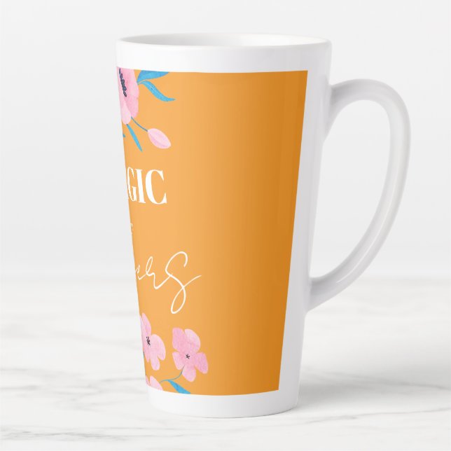 Caneca De Café Latte O Magia das Flores (Direita)