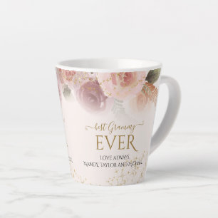 Caneca De Café Latte O Melhor Grammy Floral Elegante De Escamas Nunca D