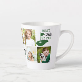 Caneca De Café Latte O MELHOR PAI DE Golf, PELA Colagem de Fotos PAR 7