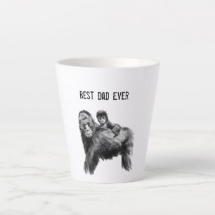 Caneca De Café Latte O melhor pai que já foi gorila com bebê