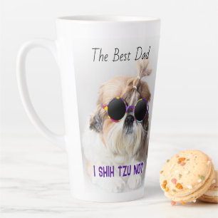 Caneca De Café Latte O melhor pai Shih Tzu não é uma foto engraçada e e