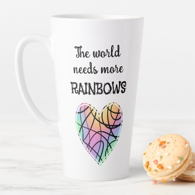 Caneca De Café Latte O mundo precisa de mais arco-íris lata (In Situ)