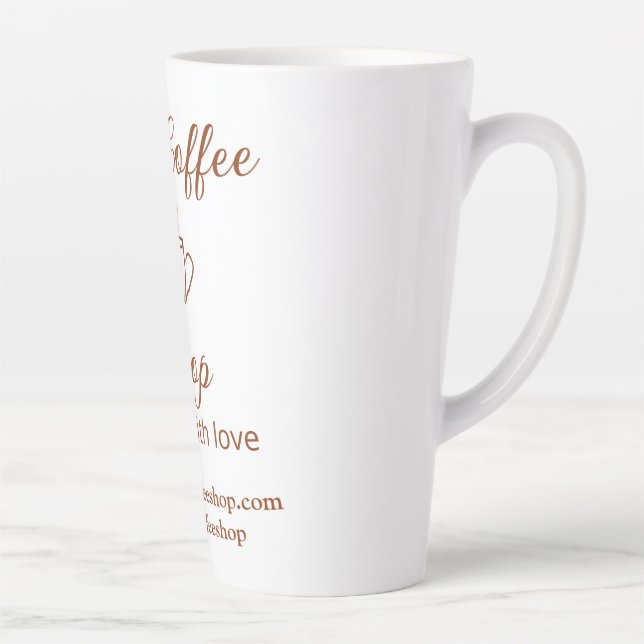 Caneca De Café Latte O negócio de mídia social da cafeteria e site (Direita)
