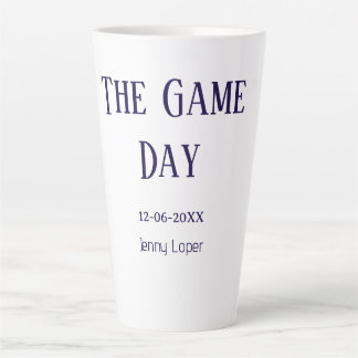 Caneca De Café Latte o nome da partida do clube de futebol do dia do jo